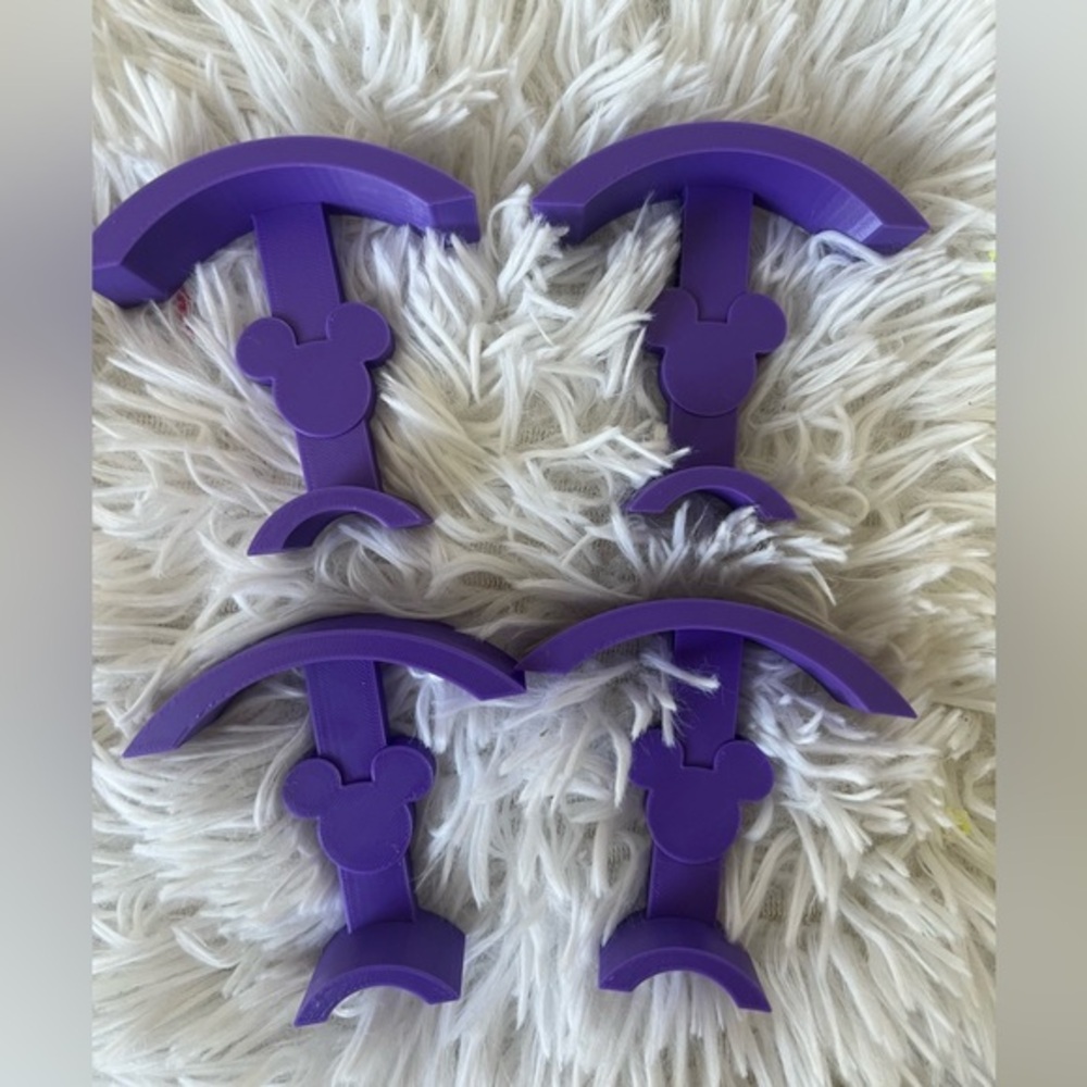 4 PURPLE Loungefly and Ear Display Hooks with Command Strips
